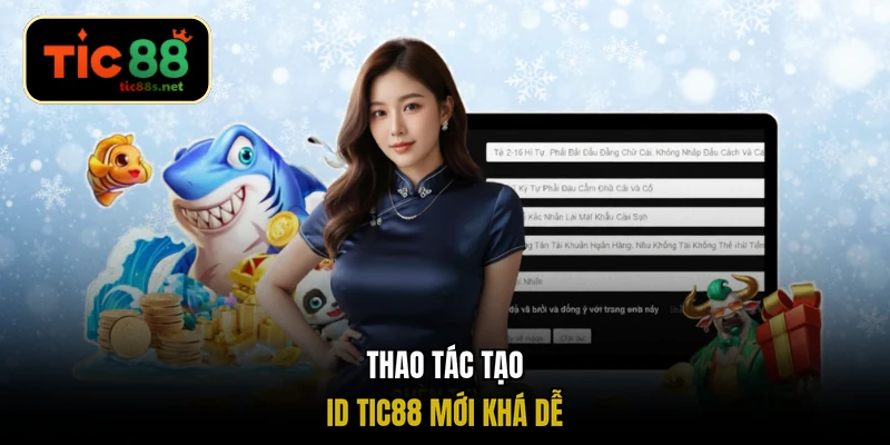 Thao tác tạo ID TIC88 mới khá dễ